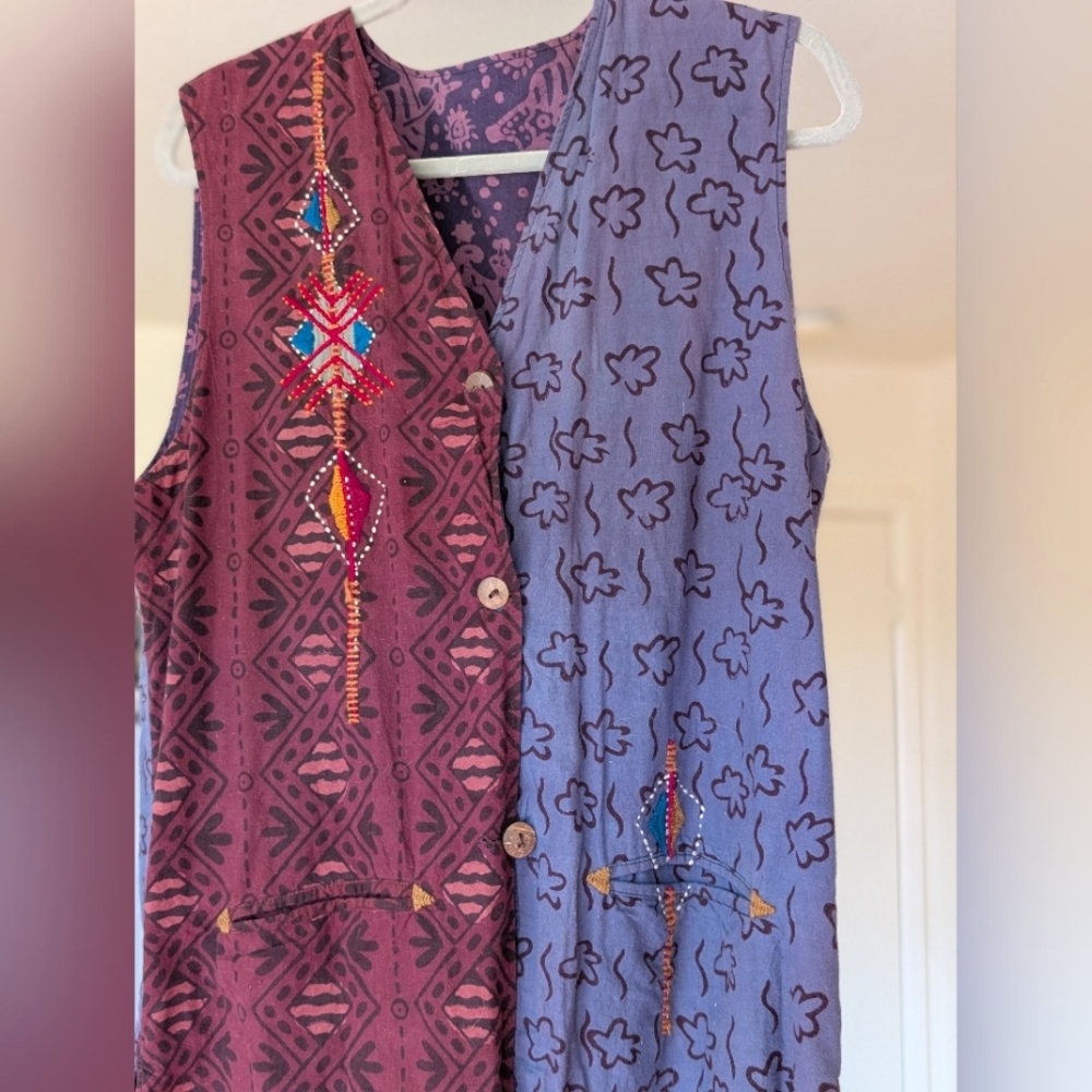 Handsewn Reversible Bohemian Patchwork Vest